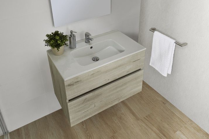 MOBILIER JADE 79.5X44.5 ALB,  2 SERTARE + LAVOAR SMILE 81X46 CM